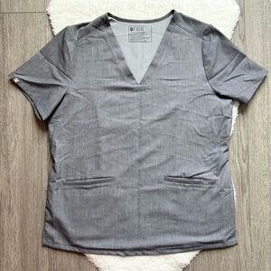 FIGS Women's Gray V-Neck Scrub Top